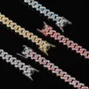 5 Colors for Optopns 9mm 7 8inch Gold Plated Micro Prong Setting CZ Cuban Bracelet Link for Mens Jewelry3025