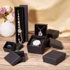 Jewelry Boxes Black Cardboard Jewelry Set Square Boxes for Ring Necklace boxes and packaging Birthday Gift Box 12pcs18pcs24pcs 230718