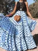 Rokken Mode Y2k Polka Dot Vrouwen Ruffle Maxi Rok Zomer Hoge Taille Vrouwelijke Vintage Lange Trend Bohemian Fairy Festival kleding 230719