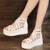 Zomer dameshelling met open teen Romeinse platform sandalen dik zolen middenhiel plat 230718