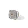 Anelli a fascia Uwin Nome personalizzato 1/9 Lettere Full Iced Out Cubic Zirconia Championship Ring Gioielli Hiphop personalizzati 230718