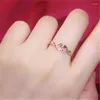 Cluster Ringen Klassiek Ontwerp 585 Paars Gouden Hart Voor Vrouwen Prachtige Kleine Plated 14K Rose In Party Sieraden verstelbare