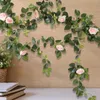 Fleurs décoratives Artificielle Rose Vignes Guirlande Fleur Floral Pour Jardin Fiançailles Cérémonie Réception Bureau Partie