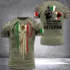 Mexique drapeau T-shirt homme surdimensionné retraité militaire graphique décontracté à manches courtes hauts t-shirts mexicain extérieur rue vêtements pour hommes