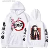 Sweats à capuche pour hommes Sweatshirts Hot Demon Slayer Kimetsu No Yaiba Sweat à capuche Hip Hop Anime Pulls Tops Lâche Manches longues Automne Homme Tissu T230719