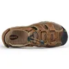 Sandales Ngouxm hommes sandales en cuir véritable été athlétique en plein air Trekking randonnée pantoufles plage pêcheur chaussures grande taille 38-48 230719