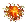 Moden Colorful LED Pendant Lamps Handblåst glas lyxiga ljuskronor för hemdekoration hängande trappa fixtur