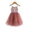 Abiti da ragazza Estate Cute Girls Abito da principessa con paillettes Bambini senza maniche Abiti in tulle Bambini Festa di compleanno Vestido Bambini Costume di Pasqua R230719