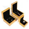 Ювелирные мешочки с твердым деревянным кольцом Организатор корпус для подвесной посылки для браслета