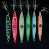 Glow-in-the-Dark Iron Plate Sea Fishing Boat Fishing Knife Bait Glow-in-the-Dark With Light kölar förstärkt Flash Glow-in-the-Dark (Bare Board +med bläckfisk fyra bokkrok)