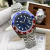 MENS TWATES Automatic Mechanical 41mm Watch 904l Rostfritt stål Blue Black Ceramic Sapphire Glass Super Luminous Armtures Montre de Luxe Gifts