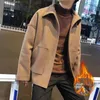 Men's Wool Blends Autumn Winter Large Size Windbreaker Trench Men's Woolen Jacket Handsome Student Short Solid Color Lapel Single Breasted HKD230718