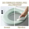 Capa de assento de vaso sanitário lavável adesivo à prova d'água de espuma tampa de vaso sanitário capa de silicone portátil acessórios de banheiro L230621