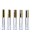 wholesale Mini round lip gloss tube cosmetic package lip gloss bottle empty container with gold cap Wholesale hot 250pcs 10ML