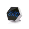 Desk Table Clocks Timing Alarm Clock Electronic Clock for Students Simple Hexagonal Mirror Digital Display Clock Children Room Clock Table Clock 230718