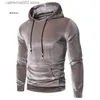 Herrtröjor tröjor herr hoodies tröjor velor långärmad höst våren casual streetwear coat boy fasta färg huva smala manliga träningsdräkter t230719