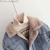 Casaco Inverno engrossado bebê jaqueta jeans Plus caxemira quente jaqueta infantil Moda jaqueta 2 3 4 5 6 7 8 anos roupas infantis Z230719