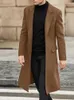 Misturas de lã masculina 2023 novo casaco de lã masculino trench coat simples seios fino moda casaco de inverno jaqueta casual escritório vestido de noite HKD230718