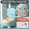 Potties platser Cartoon Kids Potty Training toalett Bekväm toaletttränare för småbarn pojkar flickor med mjuka padläpphandtag rengöring borste x0719
