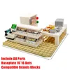 Blocks City Blocks Bakery Shop Building Bricks Bröddessert mat DIY Toys For Girls Children Basplatta 16*16 punkter R230718