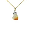 Pendant Necklaces Fashion Jewelry Real Raw Slab Quartz Druzy Necklace Broom Yellow Crystal Natural Slice Geode Stone For Women
