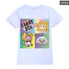 티셔츠 소년 Tshirt 만화 상자 귀여운 인쇄 짧은 슬리브 여자 옷 여름 캐주얼 패션 재미있는 면화 어린이 탑 티 x0719