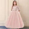 Filles dentelle robe pour mariage broderie robes de soirée soirée noël fille robe de bal princesse Costume enfants Vestido 6 14Y