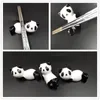 Baguettes 3PCS Panda Forme Titulaire Cadeau Stand Unique En Céramique Baguettes Repos Cuillère Petite Décoration Accessoires De Bureau