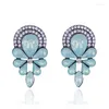 Stud Oorbellen LUBOV Mooie Acryl Crystal Flower Stone Piercing Vrouwen Strass Mode-sieraden Voor Christmas Party Gift