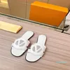 Zapatillas de mula planas Diseñador de mujer Suela de cuero de becerro Diapositivas Círculo Firma Moda Suave Piel de becerro Correa delantera ancha Sandalias de playa