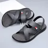 Sandálias Sandálias para Homem Moda Ao Ar Livre Couro Genuíno Coreano Interior Casa Plataforma Sapatos de Praia Masculinos Casual Sandálias Masculinas no Verão 230718