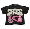 T-shirt féminin Summer Gothic Korean Style Skull noir Y2K Street Fashion Père Imprimer Fund