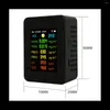 1デジタル温度湿度テスターPM2.5 PM10 HCHO TVOC CO2メーターWiFi LCD赤外線センサーモニターブラック