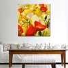 Flowers Canvas Art Poppies Upclose Handcrafted Abstract Painting Modern Decor for Office