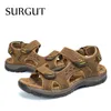 Sandálias SURGUT Fashion Summer Leisure Beach Men Shoes Sandálias de Couro de Alta Qualidade The Big Yards Sandálias Masculinas Tamanho 38-48 230719