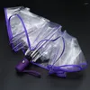 Parapluies 3X Transparent Parapluie Automatique Pluie Femmes Hommes Soleil Auto Violet Bordure