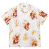 Chemises décontractées pour hommes Flame Tiger Graffiti WACKO MARIA chemise à manches courtes avec revers simple boutonnage Couple hawaïen ample