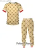 Mäns Sleepwear Luxury Designer Men's Fashion Brand Track Set Summer T-Shirt Pants 2-Piece Set Retro Clothing Z230719