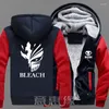 Felpe con cappuccio da uomo Felpa con cappuccio BLEACH Cappotto Anime Kurosaki Ichigo Giacca Cosplay Casual Inverno Cerniera spessa Felpa calda da uomo