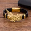 Bangle Tyo Высококачественный модный шарм веревка плетеная Bangles Bangles Gold Color Мужские кожа браслет орлы животные магнитные украшения металл 230718