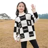 Pullover New Children's Girls Fleece tröja förtjockade toppar pojke och flickor 2023 Höst- och vinterkoreansk version av bottenskjorta HKD230719