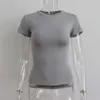 Damskie koszule Trendsetter okrągły szyja pullover krótkie rękawowe T-shirt seksowne ciasne ciasne ubranie damskie