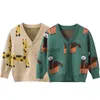 Pull Printemps Automne Tricoté Cardigan Pull Bébé Enfants Vêtements De Noël Garçons Filles Chandails Enfants Porter Bébé Garçon Vêtements D'hiver HKD230719