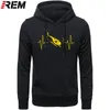 Men's Hoodies REM Heartbeat Helicopter Men Long Sleeve O Neck Cotton Pilot Man Clothing Sweatshirts