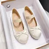 Jane Bccc6 Dress Round Mary Toe Plus Size Women's Bow Silk Satin Ballet Spring Autumn Flats Shoes Zapatos De Mujer 230718