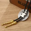 Bolo Ties KDG Western Cowboy Cynk Stop Bolo Tieb Dwukolorowy litera A do Z Tied Western Cowboy Shirt Akcesoria Tie HKD230719