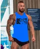 Herrtankstoppar Gymvarumärke Kläder Bodybuilding Fitness Men's Running Tank Training Beast Printed Vest Stringer Sportwear Muscle Underwear 230718