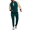 2023 Spring Autumn Standing Collar Men's Tracksuits Set New Sports Leisure Hoodies Guard Pants Zipper