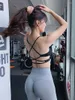 Yoga outfit kvinnor flickor snabb torr push up gym fitness vadderad springa cross sexig sport bh utomhus cykelövning