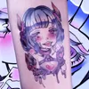 Anime Girl Étanche Tatouage Temporaire Autocollant Femme Mixte Conception Fleur Bras Faux Tatouage Mignon Sexy Art Tatouage Adesivo